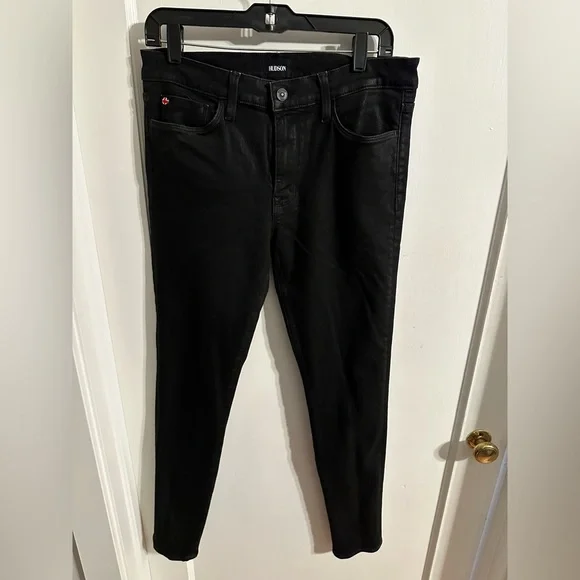 12 31 EUC Hudson Natalie Mid Rise coated black jeans Pandora - Picture 8 of 9
